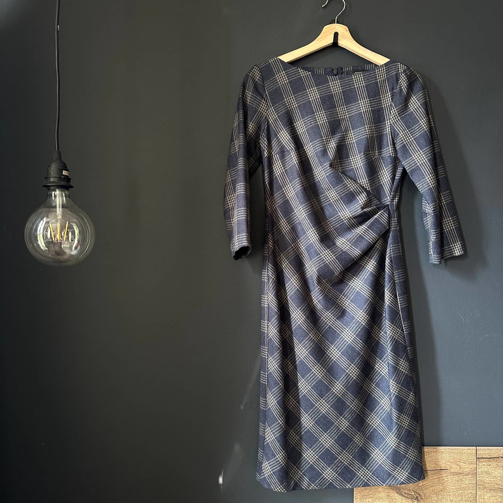 Weekend Max Mara Loretta Plaid Wool Dress Size 4 - Picture 4 of 10